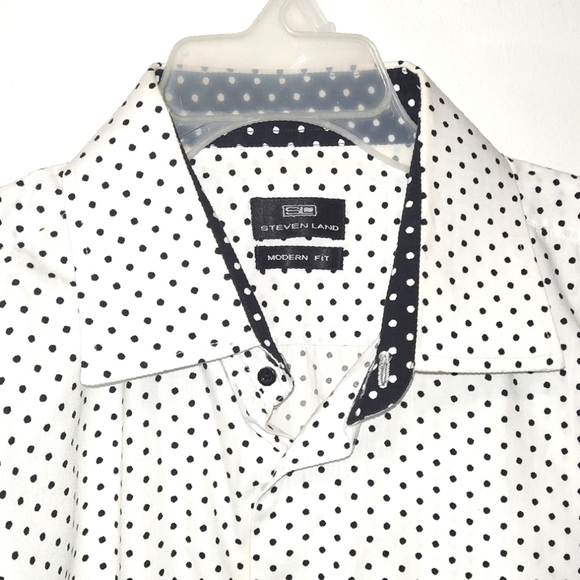 Steven Land shirt modern fit long sleeves polka dot   Size: XXL - Picture 3 of 6